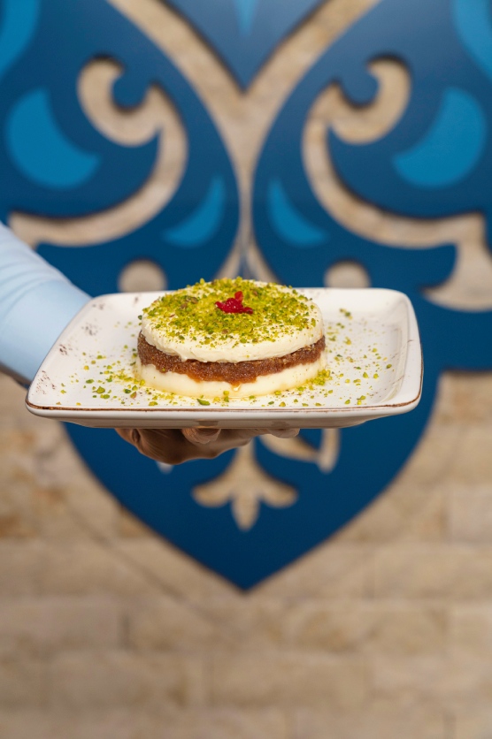 kunafa dessert from authentic lebanese sweets at ghusoun in jeddah