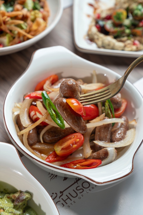 lebanese beef dish with vegetables at ghusoun restaurant in jeddah